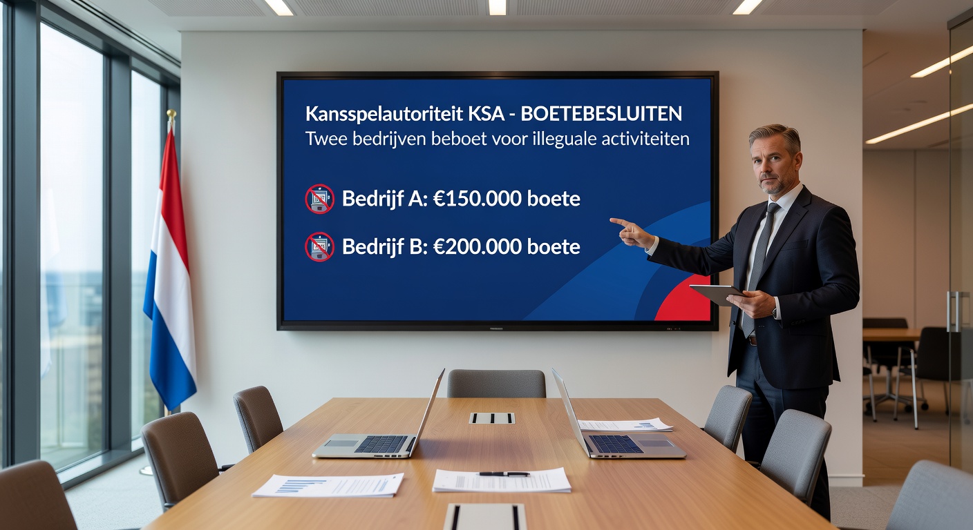Grafiek met stijgende boetebedragen van de KSA, illustrerend de recordboete aan Novatech in 2026