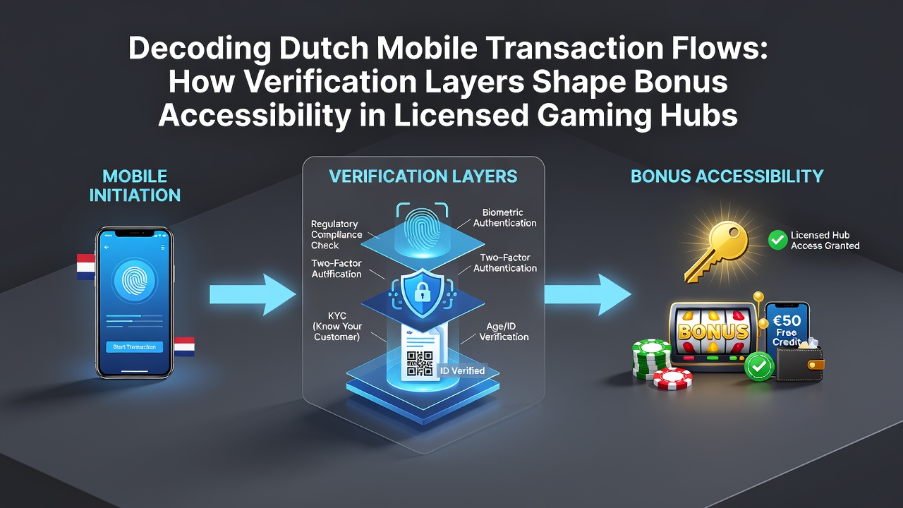 Illustratie van mobiele transactiestromen en verificatielagen in Nederlandse online casinos
