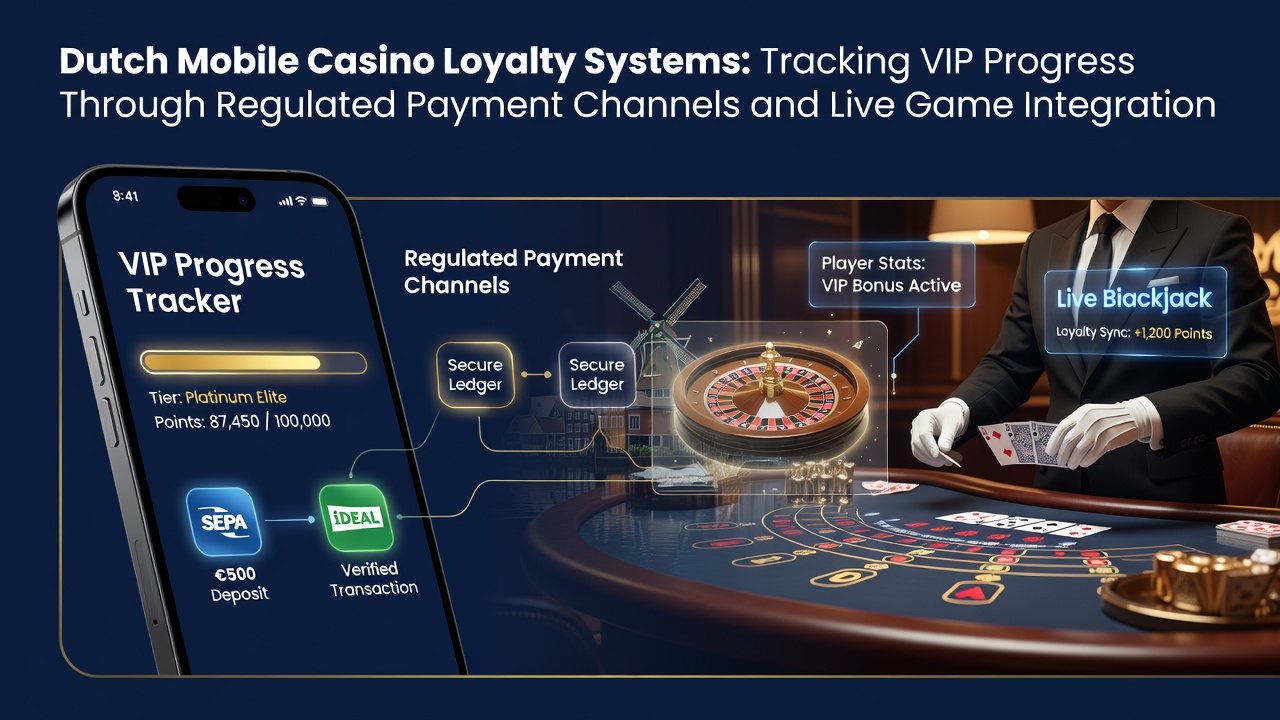Mobiele casino interface met VIP loyaliteitsdashboard en live spellen