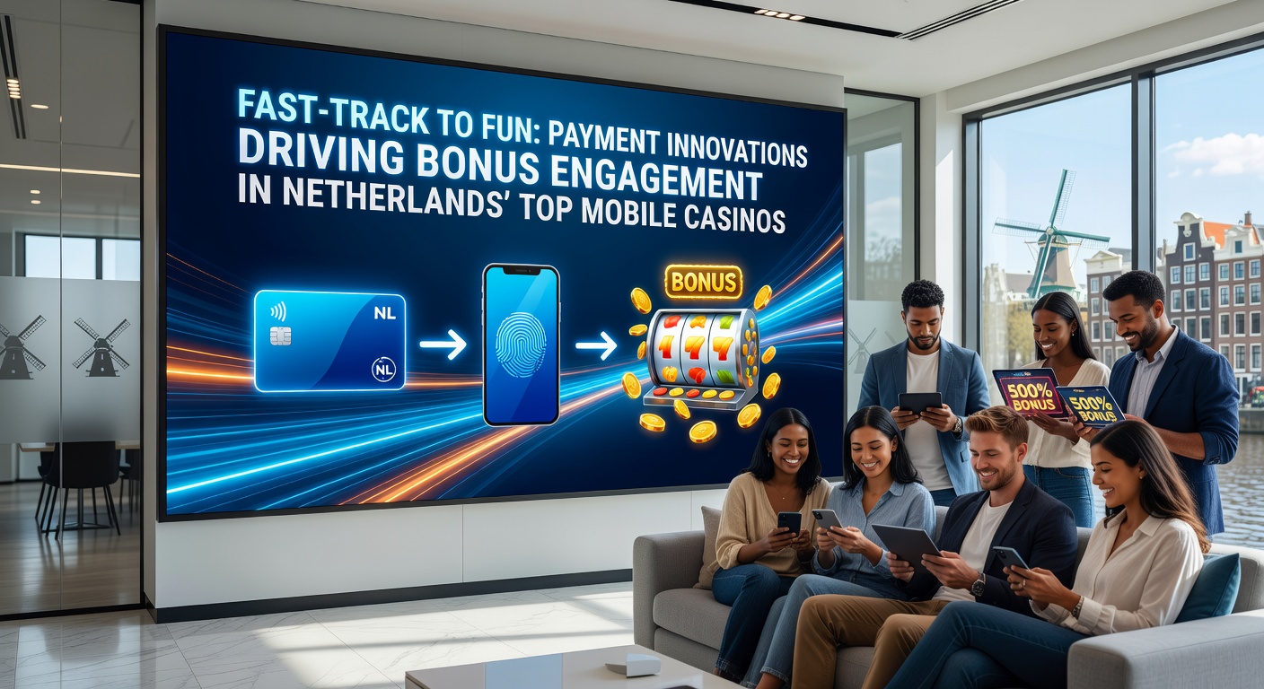 Mobiele casino-app met snelle betaalopties en bonuspop-ups op een smartphone-scherm, illustrerend frictionless deposits in Nederlandse iGaming