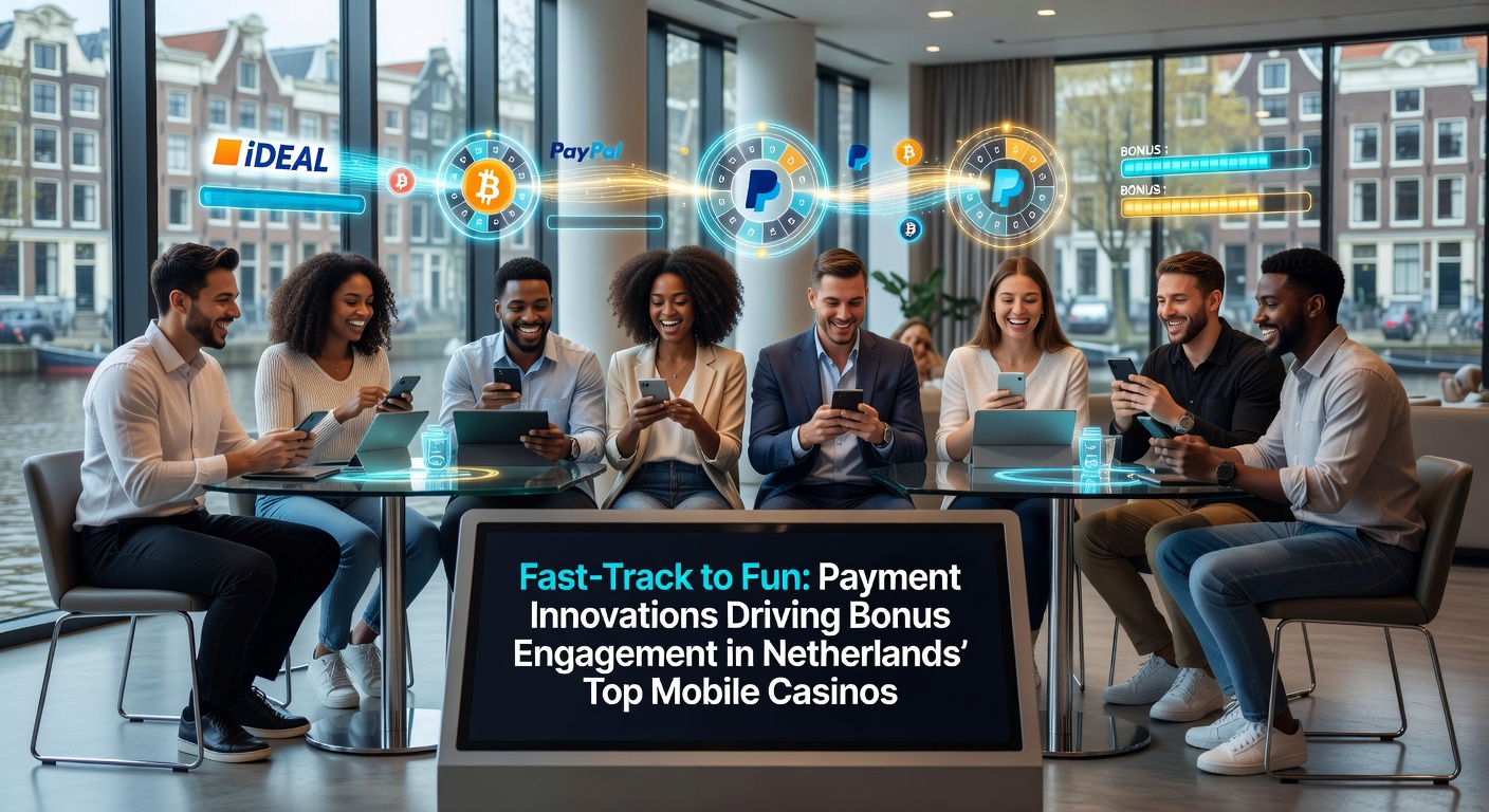 Grafiek met stijgende lijnen van deposit-volumes en bonusclaims in Nederlandse mobiele casinos, met icons van iDEAL, Apple Pay en wallets