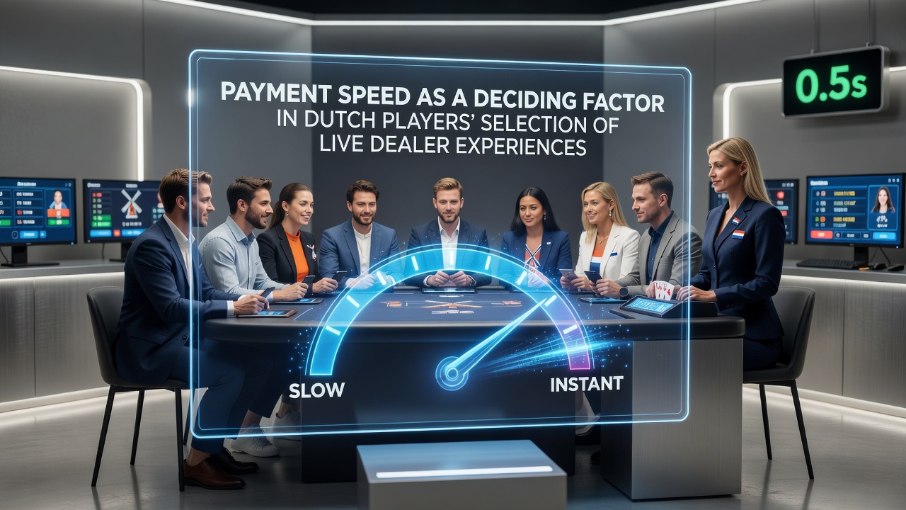 Illustratie van snelle betalingstransacties in Nederlandse live dealer casino's met iDEAL en mobiele interfaces